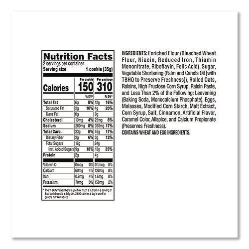 Image of Grandma's® Cookies - Single Serve, Oatmeal Raisin, 2.5 oz Packet, 60/Carton