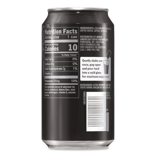 Image of Starbucks® Nitro Cold Brew Coffee, Black Unsweetened, 9.6 oz Can, 12/Carton