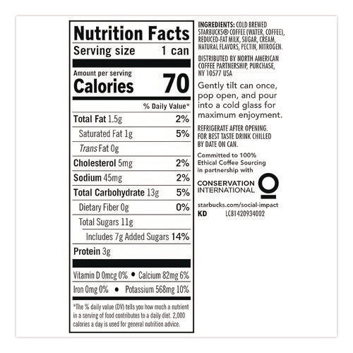 Image of Starbucks® Nitro Cold Brew Coffee, Vanilla Sweet Cream, 9.6 oz Can, 12/Carton