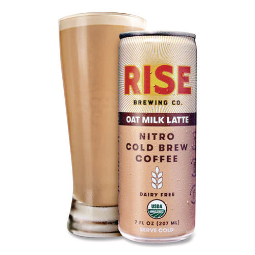 Image of RISE Brewing Co.® Nitro Cold Brew Latte, Oat Milk, 7 oz Can, 12/Carton