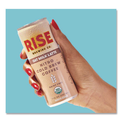 Image of RISE Brewing Co.® Nitro Cold Brew Latte, Oat Milk, 7 oz Can, 12/Carton