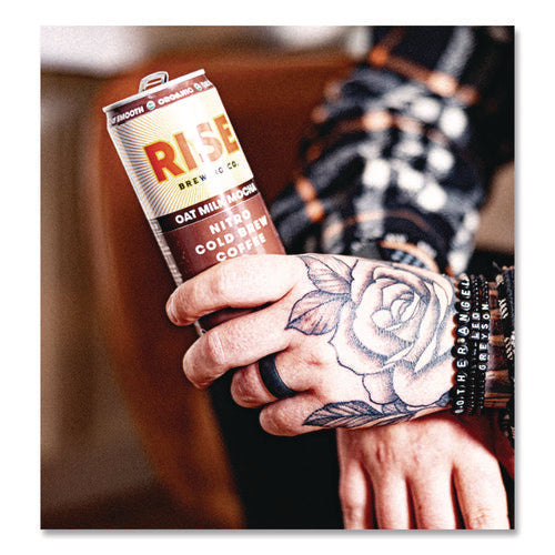 Image of RISE Brewing Co.® Nitro Cold Brew Latte, Oat Milk Mocha, 7 oz Can, 12/Carton