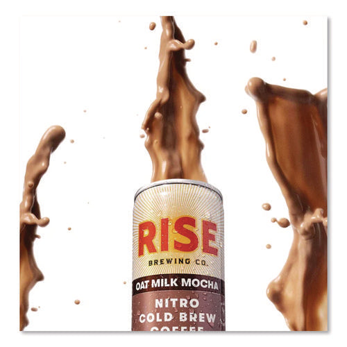 Image of RISE Brewing Co.® Nitro Cold Brew Latte, Oat Milk Mocha, 7 oz Can, 12/Carton