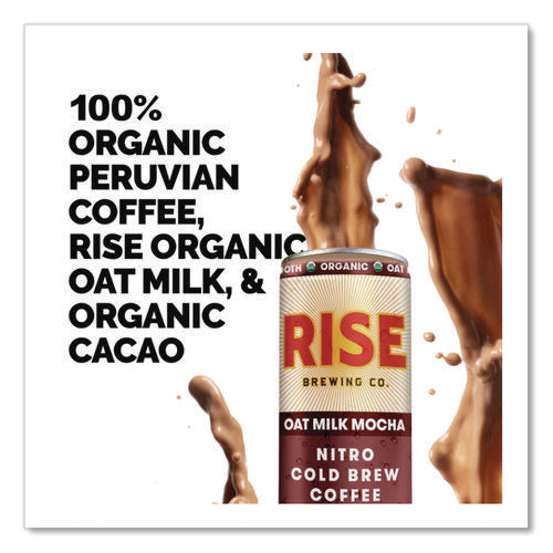 Image of RISE Brewing Co.® Nitro Cold Brew Latte, Oat Milk Mocha, 7 oz Can, 12/Carton