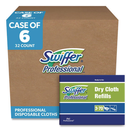 Image of Swiffer® Dry Refill Cloths, White, 10.63 x 8, 32/Box, 6 Boxes/Carton