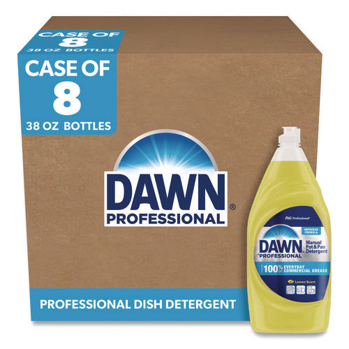 Image of Dawn® Professional Manual Pot/pan Dish Detergent, Lemon, 38 Oz Bottle, 8/carton
