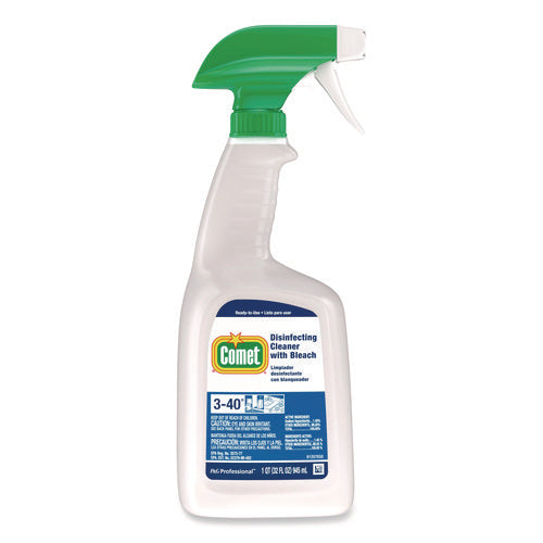 Image of Comet® Disinfecting Cleaner with Bleach, Fresh Scent, 32 oz Bottles, 8 Bottles and 2 Trigger Sprayers/Carton