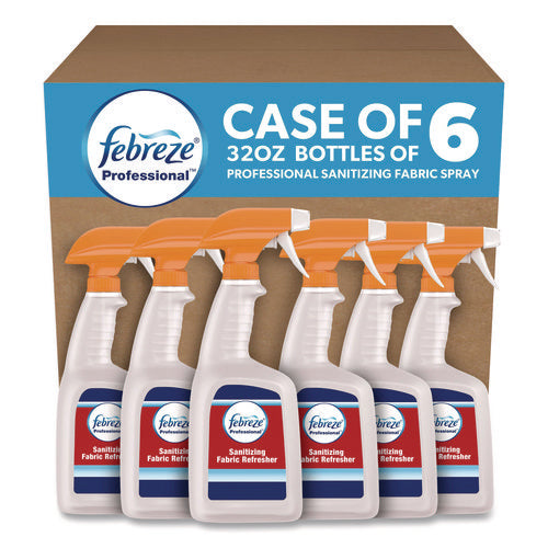 Image of Febreze® Professional Sanitizing Fabric Refresher, Light Scent, 32 Oz Spray Bottle, 6/carton