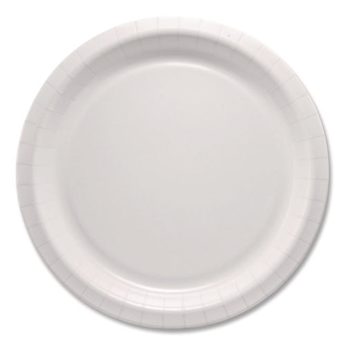 Image of SOLO® Compostable Paper Dinnerware, ProPlanet Seal, Plate, 10" dia, White, 500/Carton
