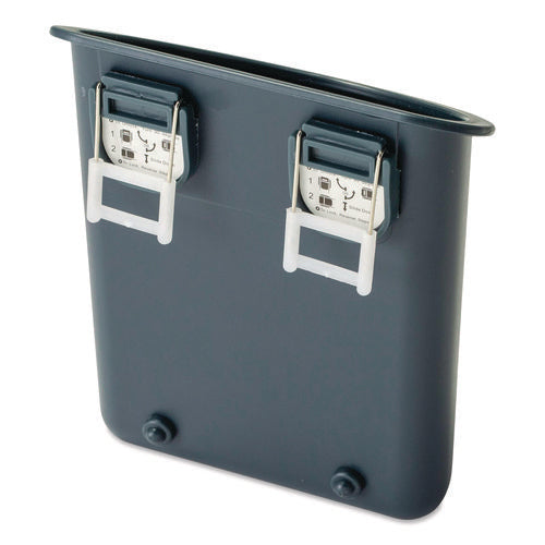 Image of Universal® Recycled Plastic Cubicle Pencil Cup, 4.25 x 2.5 x 5, Wall Mount, Charcoal