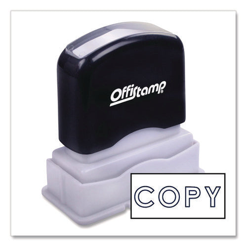 Image of Offistamp® Pre-Inked Message Stamp, Copy, 1.63" X 0.38", Blue Ink
