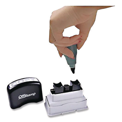 Image of Offistamp® Pre-Inked Message Stamp, Copy, 1.63" X 0.38", Blue Ink