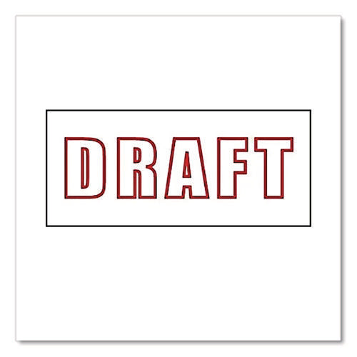 Image of Offistamp® Pre-Inked Message Stamp, Draft, 1.63" X 0.38", Red Ink