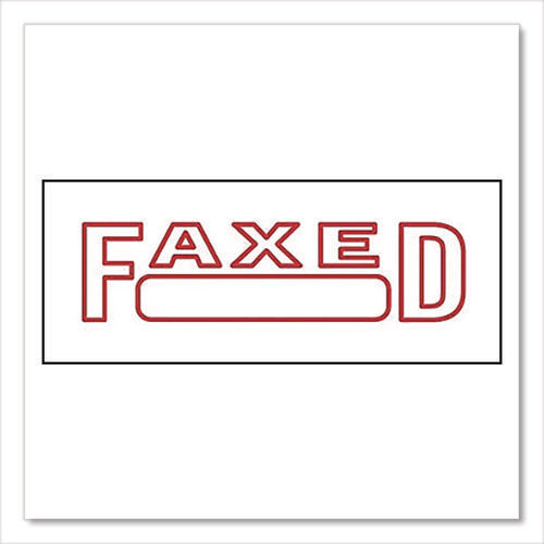 Image of Offistamp® Pre-Inked Message Stamp With Blank Date Box, Faxed, 1.63" X 0.38", Red Ink