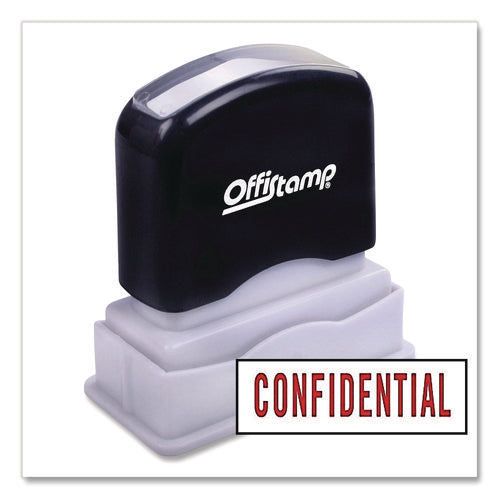 Image of Offistamp® Pre-Inked Message Stamp, Confidential, 1.63" X 0.38", Red Ink