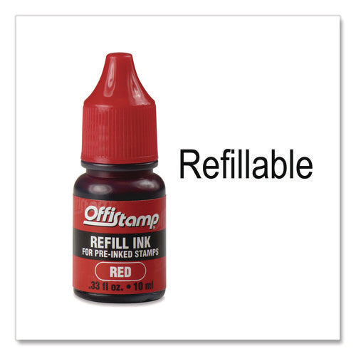 Image of Offistamp® Pre-Inked Message Stamp, Confidential, 1.63" X 0.38", Red Ink