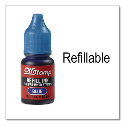Image of Offistamp® Pre-Inked Message Stamp, Copy, 1.63" X 0.38", Blue Ink