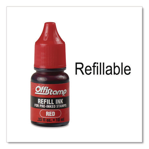 Image of Offistamp® Pre-Inked Message Stamp, Draft, 1.63" X 0.38", Red Ink