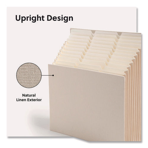 Image of Smead Stadium File, 10.5" Expansion, 12 Sections, 1/3-Cut Tabs, Letter Size, Beige