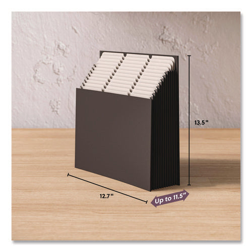 Image of Smead Stadium File, 10.5" Expansion, 12 Sections, 1/3-Cut Tabs, Letter Size, Charcoal