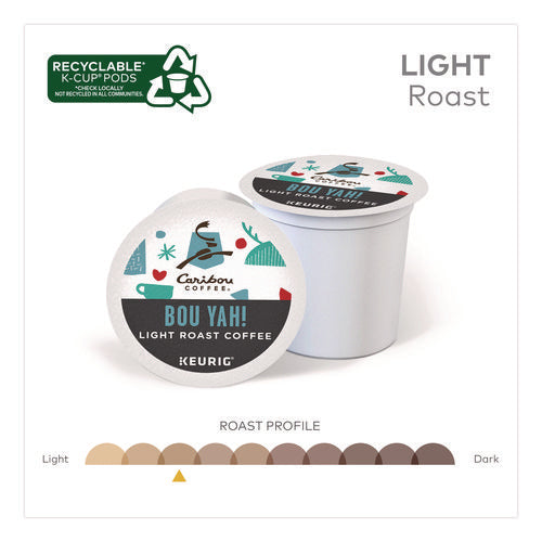 Image of Caribou Coffee® BOU YAH K-Cup Pods, Light Roast, 22/Box