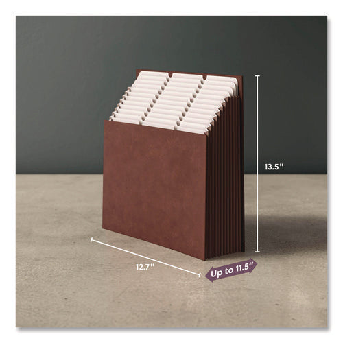 Image of Smead Stadium File, 10.5" Expansion, 12 Sections, 1/3-Cut Tabs, Letter Size, Saddle