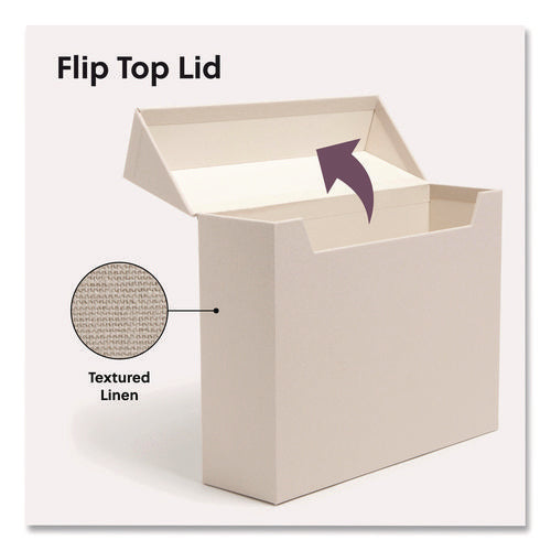 Image of Smead Flip Top Box, Letter Files, 13 x 3.7 x 10, Beige