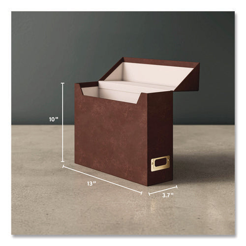 Image of Smead Flip Top File Box, Letter Files, 13 x 3.7 x 10, Saddle