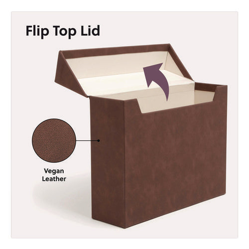 Image of Smead Flip Top File Box, Letter Files, 13 x 3.7 x 10, Saddle