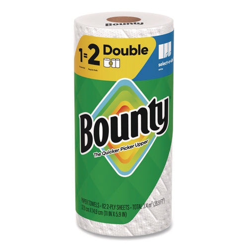 Image of Bounty® Select-a-Size Kitchen Roll Paper Towels, 2-Ply, 5.9 x 11, White, 82 Sheets/Double Roll, 24 Rolls/Carton