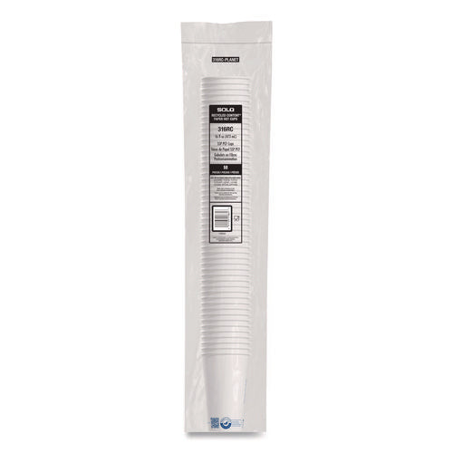 Image of SOLO® Recycled Content PCF Paper Hot Cups, ProPlanet Seal, 16 oz, White/Blue, 1,000/Carton