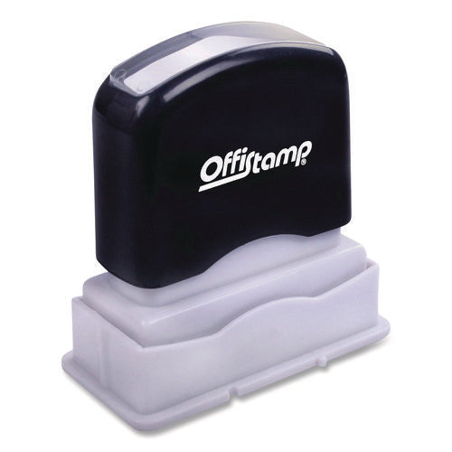 Image of Offistamp® Pre-Inked Message Stamp With Blank Date Box, Received, 1.63" X 0.38", Red Ink