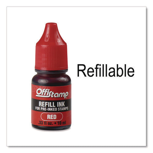 Image of Offistamp® Pre-Inked Message Stamp With Blank Date Box, Received, 1.63" X 0.38", Red Ink