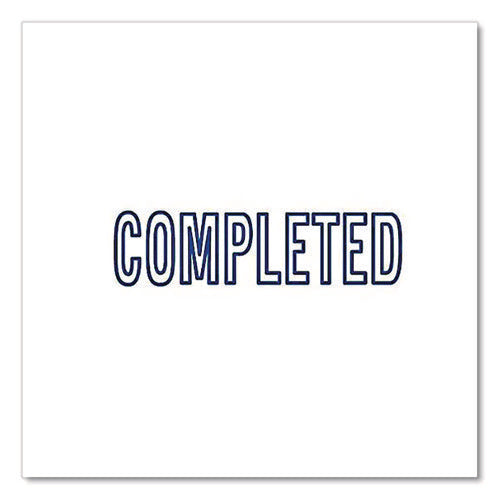 Image of Offistamp® Pre-Inked Message Stamp, Completed, 1.63" X 0.38", Blue Ink