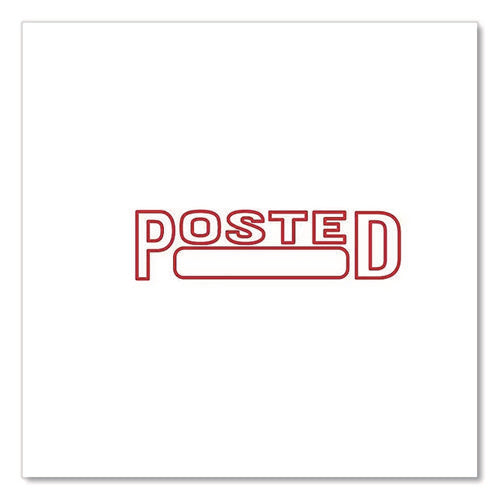 Image of Offistamp® Pre-Inked Message Stamp With Blank Date Box, Posted, 1.63" X 0.38", Red Ink