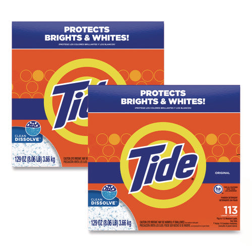 Image of Tide® Powder Laundry Detergent, HE Compatible, Original Scent, 129 oz Box, 2/Carton