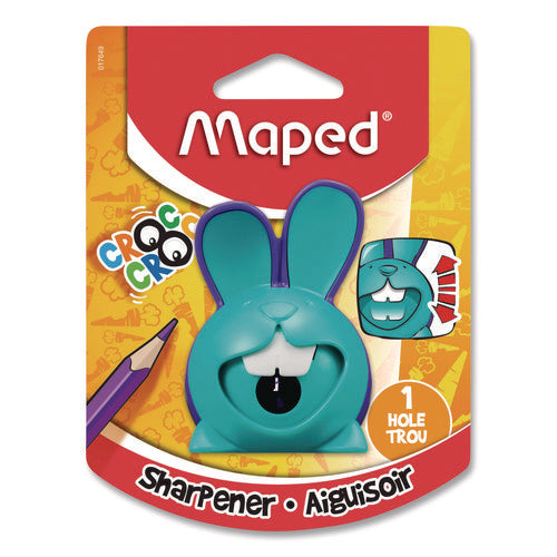 Image of Maped Helix Croc Croc Chomp Rabbit 1-Hole Canister Pencil Sharpener, 3.74 x 1.8 x 4.92, Randomly Assorted Colors