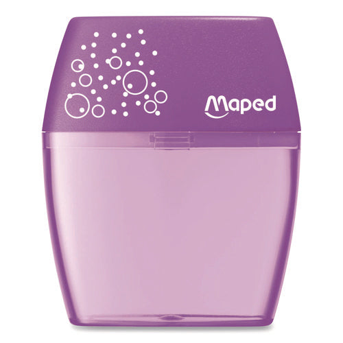 Image of Maped Helix Shaker Two-Hole Canister Pencil Sharpener, 3.74 x 1.02 x 4.92, Randomly Assorted Color