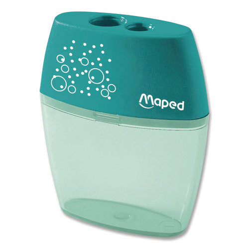 Image of Maped Helix Shaker Two-Hole Canister Pencil Sharpener, 3.74 x 1.02 x 4.92, Randomly Assorted Color
