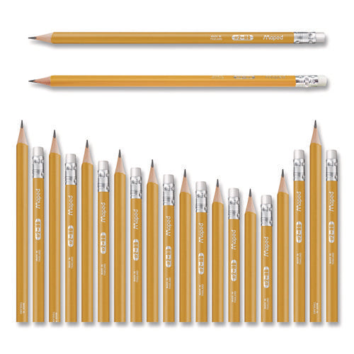 Image of Maped Helix Essentials Triangular Pre-Sharpened Pencils, HB (#2), Black Lead, Yellow Barrel, 144/Box