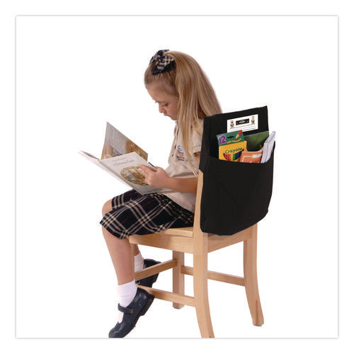 Image of Victor® Elastic-Back Seat Sack for Chairs 12" to 17" Wide, 11 x 15.5 x 14, Fabric, Black
