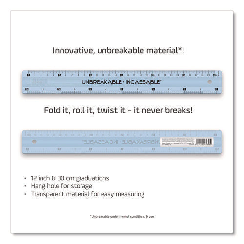 Image of Maped Helix Unbreakable 12" Ruler, Standard/Metric, 12.72" Long, Randomly Assorted Color