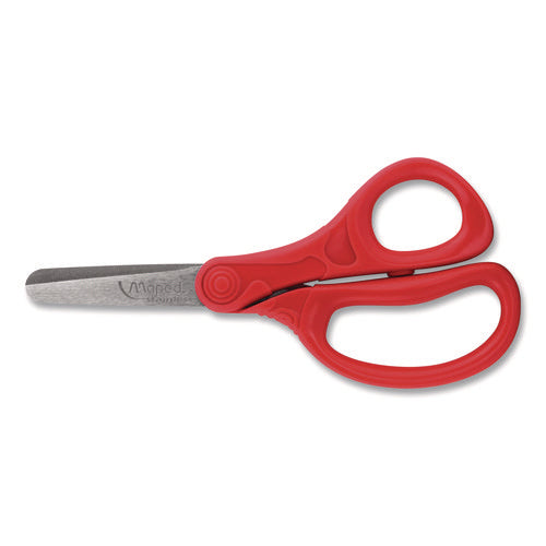 Image of Maped Helix Essential Blunt School Scissors School Pack, Rounded Tip, 5.35" Long, 2" Cut Length, Straight Assorted Handle, Dozen