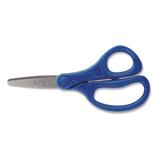 Image of Maped Helix Essential Pointed School Scissors School Pack, Pointed Tip, 5.35" Long, 2" Cut Length, Straight Assorted Handle, 12/Pack