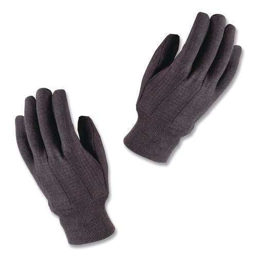 Image of PIP Polyester/cotton Jersey Gloves, Men's, Brown, 12 Pairs