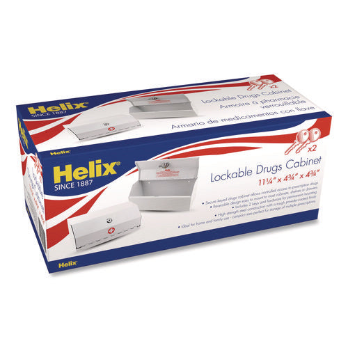 Image of Maped Helix Metal Lockable Wall-Mounted Drug Cabinet,11.5 x 4.24 x 4.75, White