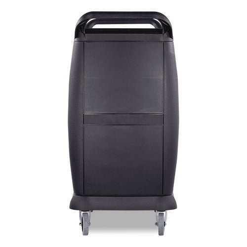 Image of Boardwalk® Bussing Cart, Plastic, 3 Shelves, 300 lb Capacity, 18 x 36.25 x 38, Black