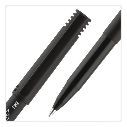 Image of uniball® ONYX Rollerball Pen, Stick, Fine 0.7 mm, Black Ink, Black Barrel, 72/Pack