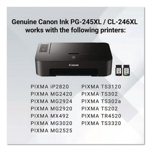 Image of Canon® 8278B023 (PG-245XL/CL-246XL) High-Yield Ink, Black/Color