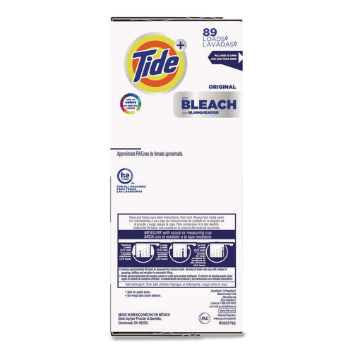 Image of Tide® Laundry Detergent with Bleach, HE Compatible, 80 Loads, Tide Original Scent, Powder, 129 oz Box